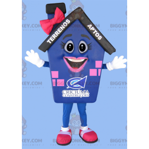 Giant Blue Pink og Black House BIGGYMONKEY™ maskotkostume - Husmaskot - BIGGYMONKEY_05903 - BiggyMonkey.com