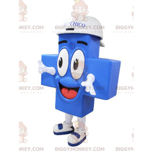 Traje de mascote de cruz azul gigante sorridente BIGGYMONKEY™ –