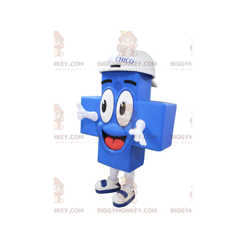 Smilende kæmpe blå kors BIGGYMONKEY™ maskotkostume - Smilende kæmpe blå kors BIGGYMONKEY™ maskotkostume -
