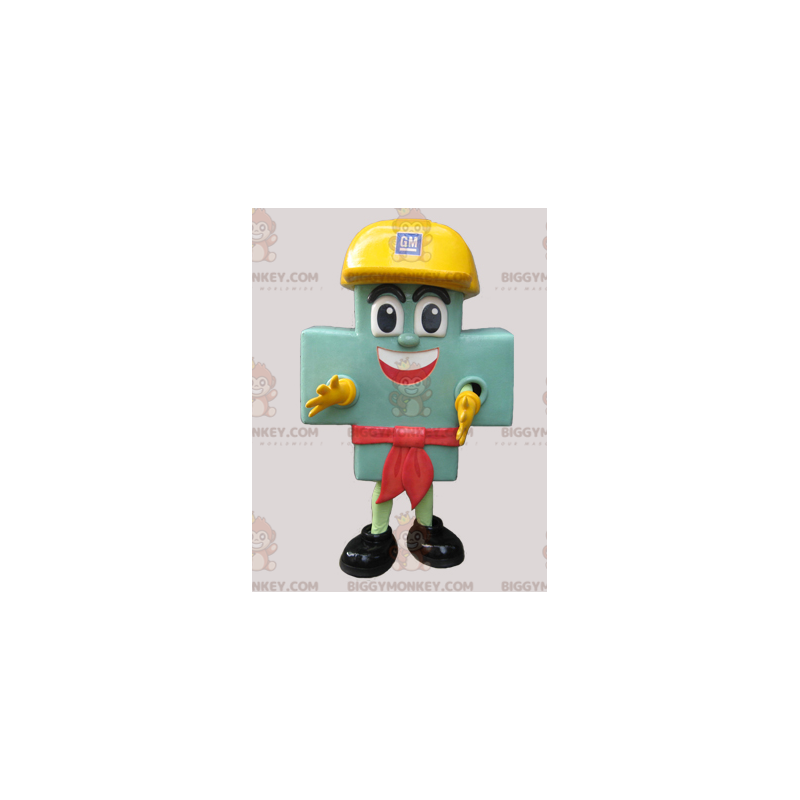 Giant Green Cross BIGGYMONKEY™ Mascot Costume with Yellow Giant Green Cross BIGGYMONKEY™ Mascot Costume with Yellow