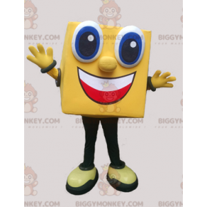 Smiling Square Yellow Man BIGGYMONKEY™ Mascot Costume -