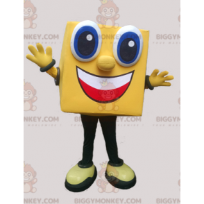 Smiling Square Yellow Man BIGGYMONKEY™ Mascot Costume -