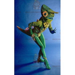 Costume mascotte Camaleonte verde molto originale BIGGYMONKEY™