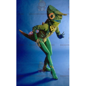 Very Original Green Chameleon BIGGYMONKEY™ Mascot Costume -