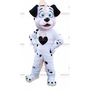 Witte en zwarte hond BIGGYMONKEY™ mascottekostuum. Dalmatiër