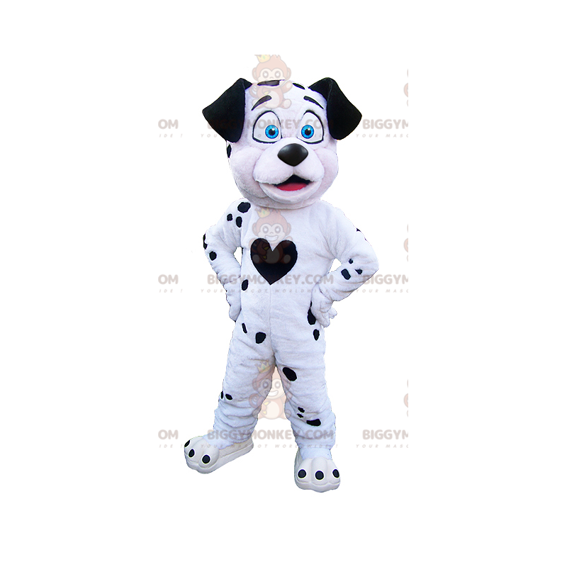 Witte en zwarte hond BIGGYMONKEY™ mascottekostuum. Dalmatiër