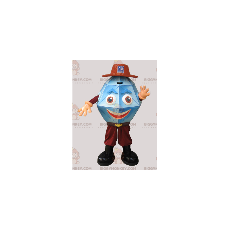 Traje de mascote BIGGYMONKEY™ de cristal de pedra preciosa azul Traje de mascote BIGGYMONKEY™ de cristal de pedra preciosa azul