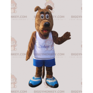 Brown Dog BIGGYMONKEY™ Mascot Costume Dressed In Sportswear -