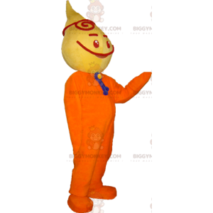 Στολή μασκότ BIGGYMONKEY™ πολύ χαμογελαστό κίτρινο και