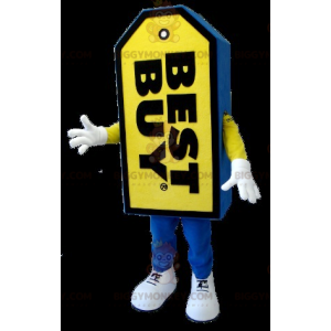 Costume da mascotte gigante blu e giallo Best Buy Tag