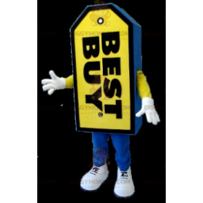 Giant Blue & Yellow Best Buy Tag BIGGYMONKEY™ maskotkostyme - Uklassifiserte maskoter - BIGGYMONKEY_0722 - BiggyMonkey.com