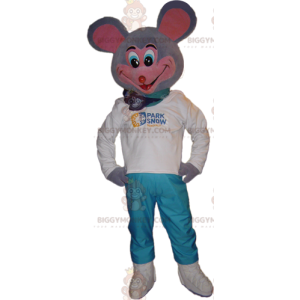 Very Funny Gray and Pink Mouse BIGGYMONKEY™ Mascot Costume -