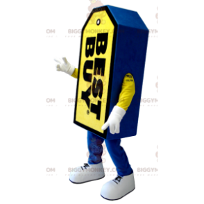 Giant Blue & Yellow Best Buy Tag BIGGYMONKEY™ maskotkostyme - Uklassifiserte maskoter - BIGGYMONKEY_0722 - BiggyMonkey.com