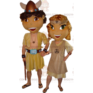 2 Viking Celts BIGGYMONKEY™s mascot man and woman -
