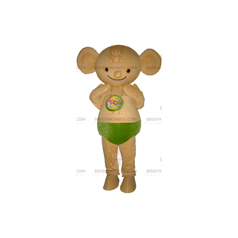 Costume de mascotte BIGGYMONKEY™ de souris beige de créature Costume de mascotte BIGGYMONKEY™ de souris beige de créature