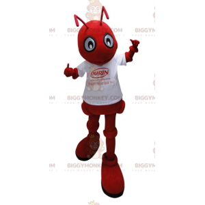Red Ant BIGGYMONKEY™ Mascot Costume with White T-Shirt -