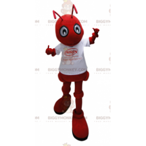 Red Ant BIGGYMONKEY™ maskotkostume med hvid T-shirt - Myr maskoter - BIGGYMONKEY_05950 - BiggyMonkey.com