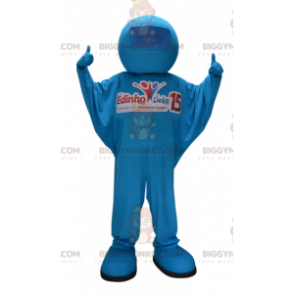 Blue Man BIGGYMONKEY™ Mascot Costume. blue jumpsuit -