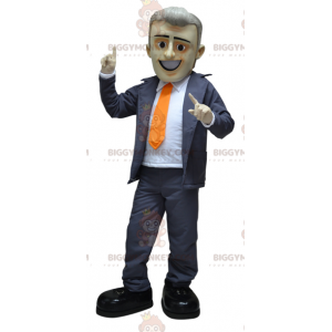 Businessman BIGGYMONKEY™ Mascot Costume Dressed in Tie Suit -