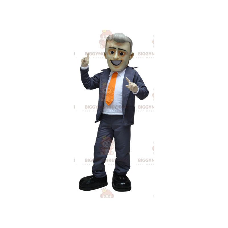 Businessman BIGGYMONKEY™ Mascot Costume Dressed in Tie Suit - Businessman BIGGYMONKEY™ Mascot Costume Dressed in Tie Suit -