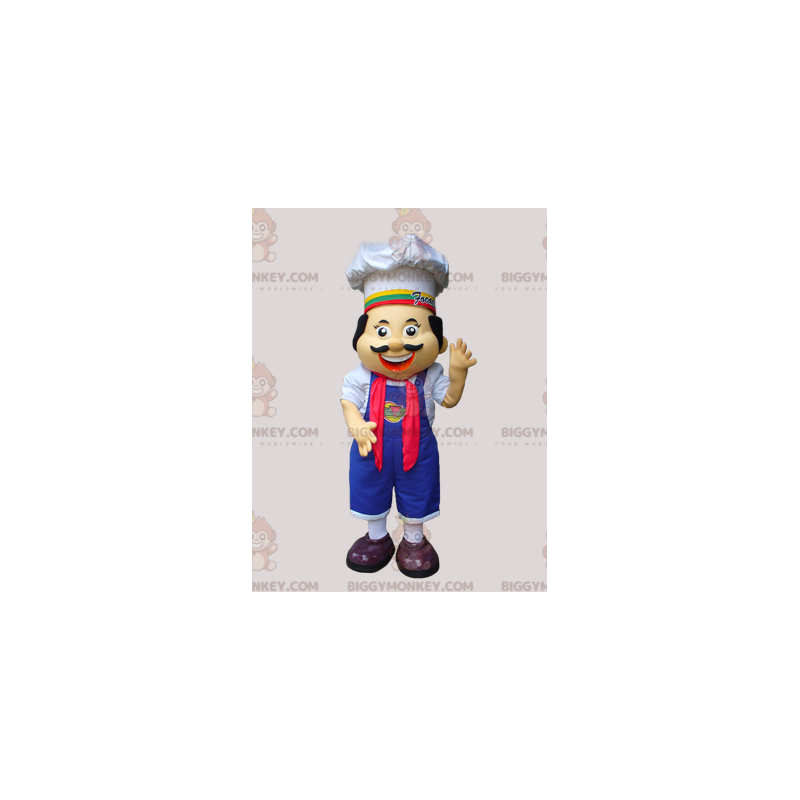 Costume da mascotte da chef BIGGYMONKEY™ con grembiule e Costume da mascotte da chef BIGGYMONKEY™ con grembiule e