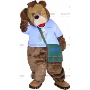Kostým maskota medvěda hnědého BIGGYMONKEY™ v kurýrním oblečení - Pánské maskoti - BIGGYMONKEY_05956 - BiggyMonkey.com