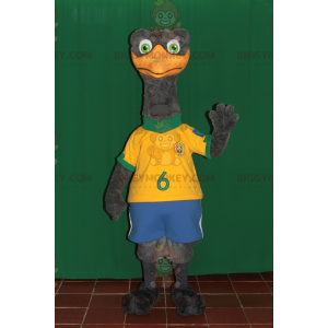 BIGGYMONKEY™ Gigantisch grijs struisvogel-mascottekostuum in
