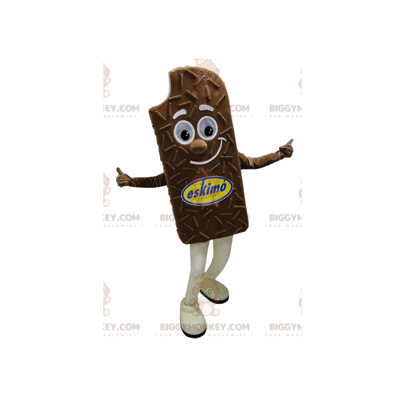 Fantasia de mascote gigante de sorvete de chocolate sorridente Fantasia de mascote gigante de sorvete de chocolate sorridente