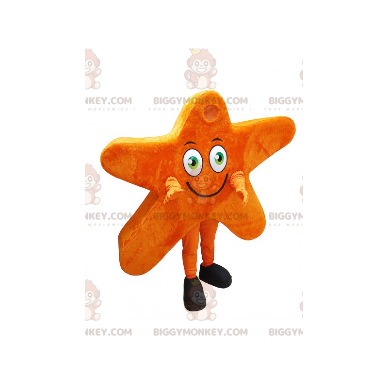 Giant Smiling Orange Star BIGGYMONKEY™ Mascot Costume -