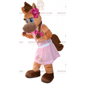 Costume de mascotte BIGGYMONKEY™ de cheval marron de poulain