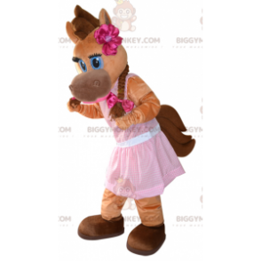 BIGGYMONKEY™ Flirtatious Feminine Foal Foal Brown άλογο μασκότ στολή - Μασκότ αλόγων - BIGGYMONKEY_05968 - BiggyMonkey.com