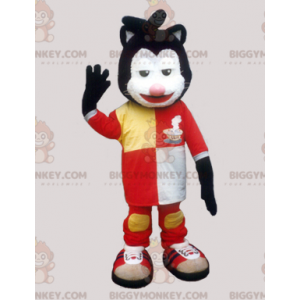 Black and White Cat BIGGYMONKEY™ Mascot Costume with Very