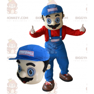 Plumber Mechanic BIGGYMONKEY™ Mascot Costume. Mario's