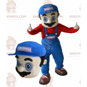 Plumber Mechanic BIGGYMONKEY™ Mascot Costume. Mario's