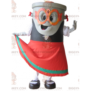 Grauer Mülleimer BIGGYMONKEY™ Maskottchenkostüm -