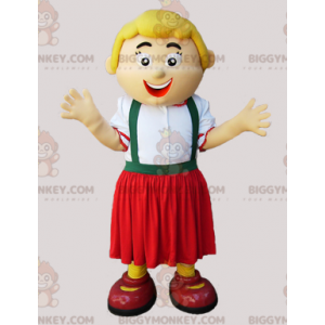 Costume de mascotte BIGGYMONKEY™ de femme blonde en tenue de