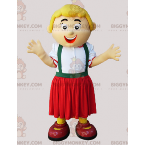 BIGGYMONKEY™ Maskotdräkt Blond kvinna i Zipline-outfit -