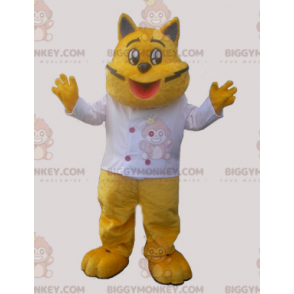 Kostium maskotki BIGGYMONKEY™ Żółty kot w stroju kucharza -