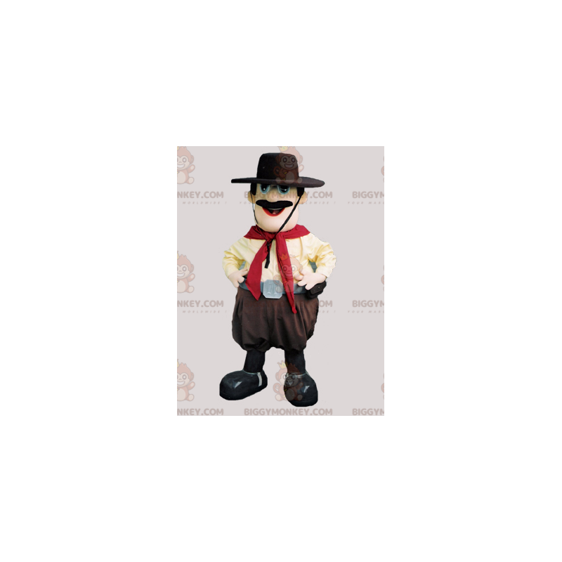Mustachioed Cowboy BIGGYMONKEY™ Mascot Costume with Hat – Mustachioed Cowboy BIGGYMONKEY™ Mascot Costume with Hat –