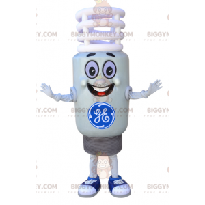Smiling Giant White Light Bulb BIGGYMONKEY™ Mascot Costume -
