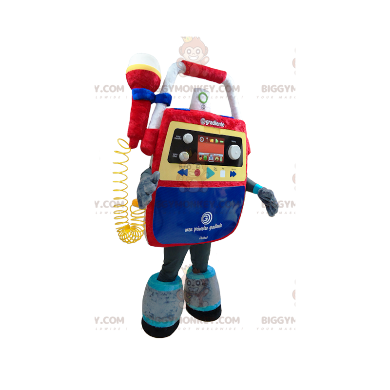 Costume de mascotte BIGGYMONKEY™ de jouet musical très coloré. Costume de mascotte BIGGYMONKEY™ de jouet musical très coloré.