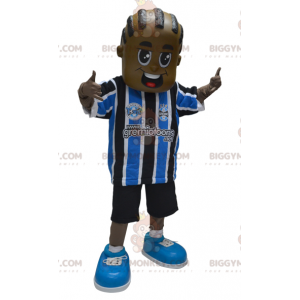 Costume de mascotte BIGGYMONKEY™ de garçon afro-américain en