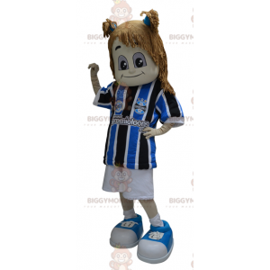 Girl BIGGYMONKEY™ Mascot Costume Dressed In Sportswear -