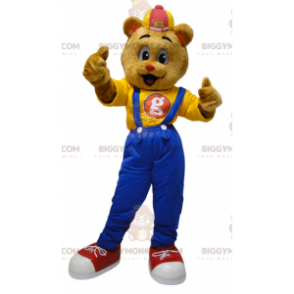 Teddy BIGGYMONKEY™ maskotkostyme kledd i kjeledress med lue - Bjørn maskot - BIGGYMONKEY_06008 - BiggyMonkey.com
