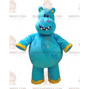 Very Fun Blue and Yellow Hippo BIGGYMONKEY™ Mascot Costume –