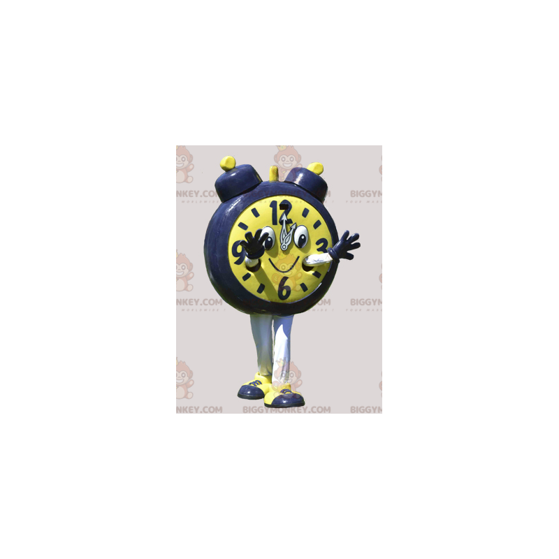 Disfraz de mascota despertador gigante amarillo y negro Disfraz de mascota despertador gigante amarillo y negro