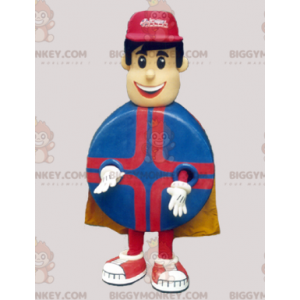Superhero Man BIGGYMONKEY™ Mascot Costume with Round Body -
