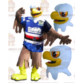 BIGGYMONKEY™ Mascot Costume Yellow White Brown Eagle Sportswear
