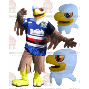 BIGGYMONKEY™ Maskotdräkt Gul Vit Brun Eagle Sportswear -