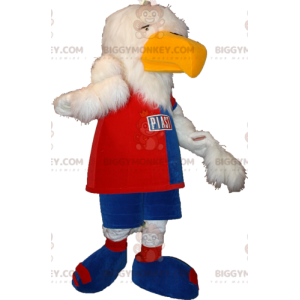 Στολή μασκότ BIGGYMONKEY™ White Eagle Vulture με αθλητικά ρούχα - Αθλητική μασκότ - BIGGYMONKEY_06021 - BiggyMonkey.com